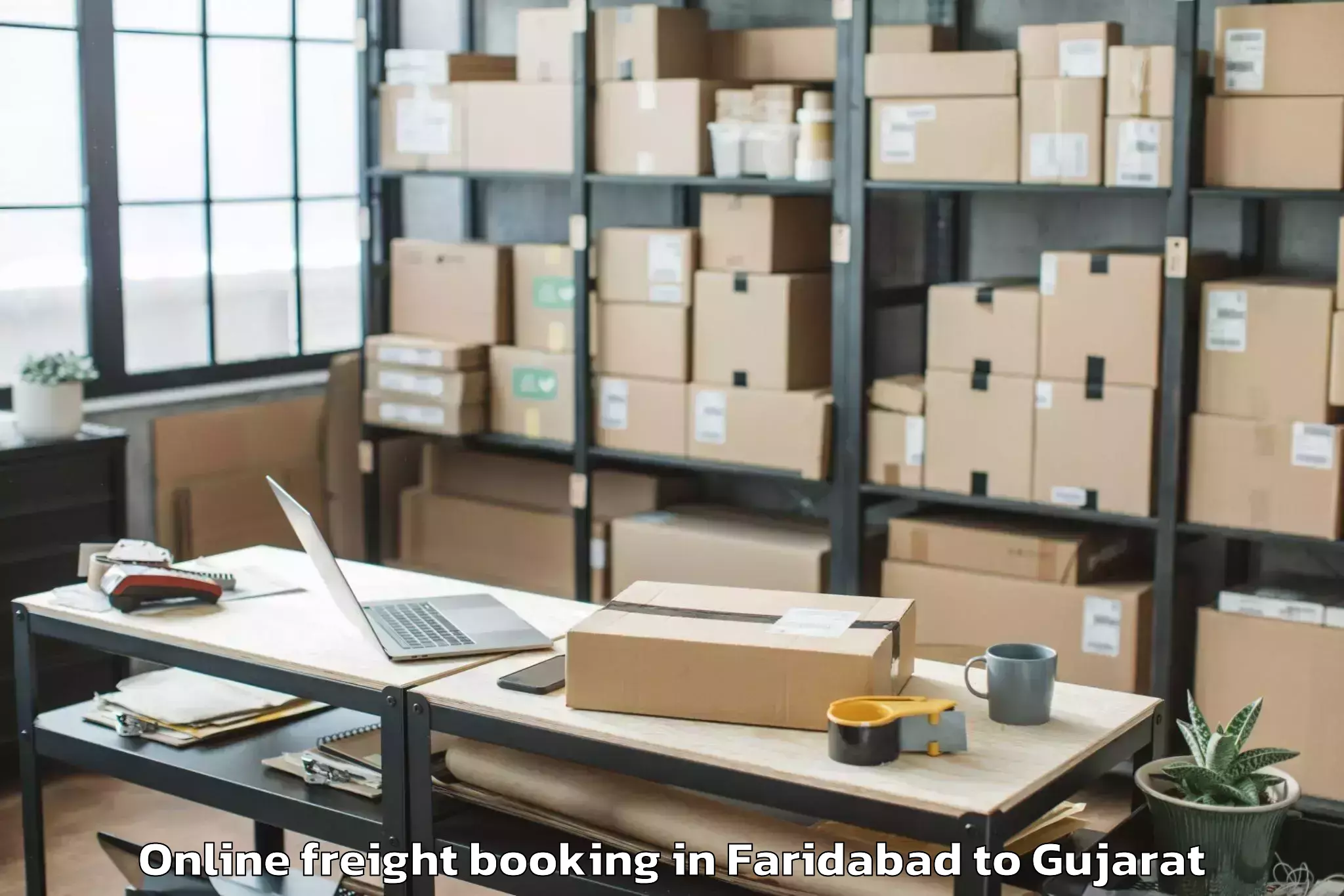 Book Your Faridabad to Thasra Online Freight Booking Today